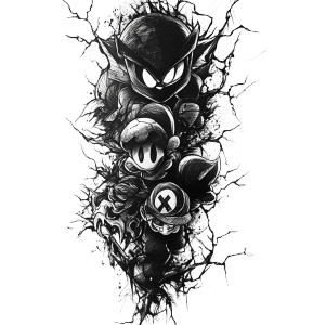 Gothic Smash Tattoo Vinyl Car Decal Sticker – Waterproof & UV-Resistant 8"