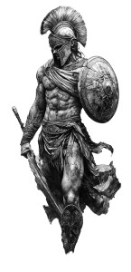 Greek Warrior Tattoo V7 Vinyl Car Decal Sticker – Waterproof & UV-Resistant 8"