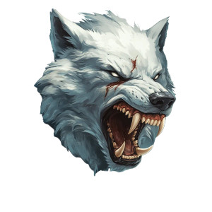 White Wolf Bite Vinyl Car Decal Sticker – Waterproof & UV-Resistant 8"