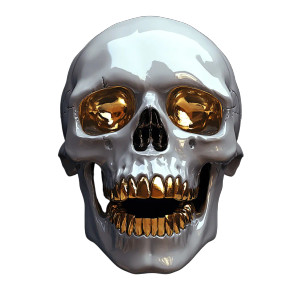Golden-Toothed Skull V2 Vinyl Car Decal Sticker – Waterproof & UV-Resistant 8" Golden-Toothed Skull V2 Vinyl Car Decal Sticker – Waterproof & UV-Resistant 8"