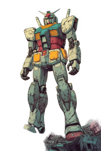 Battle-Damaged Gundam Vinyl Car Decal Sticker – Waterproof & UV-Resistant 8"