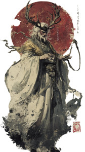 White Taoist Priest Vinyl Car Decal Sticker – Waterproof & UV-Resistant 8"