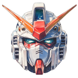 Gundam Warrior Portrait Vinyl Car Decal Sticker – Waterproof & UV-Resistant 8"