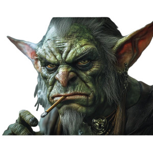 Smoking Goblin Vinyl Car Decal Sticker – Waterproof & UV-Resistant 8"