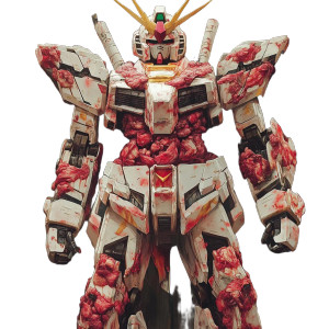 Meat-Covered Gundam Vinyl Car Decal Sticker – Waterproof & UV-Resistant 8"