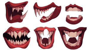 Vampire Teeth Illustrations Vinyl Car Decal Sticker – Waterproof & UV-Resistant 8"