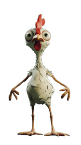 Toy Chicken Humanoid Vinyl Car Decal Sticker – Waterproof & UV-Resistant 8"