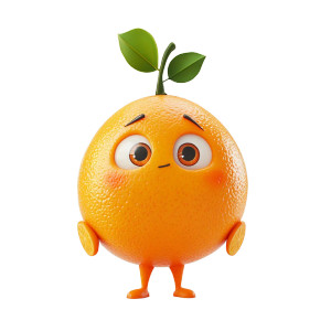 Shy Orange Character Vinyl Car Decal Sticker – Waterproof & UV-Resistant 8"