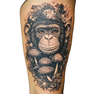 Monkey Space Tattoo Vinyl Car Decal Sticker – Waterproof & UV-Resistant 8"