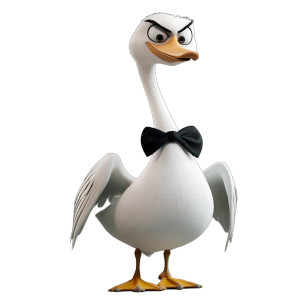 Evil Grinning Swan Vinyl Car Decal Sticker – Waterproof & UV-Resistant 8"