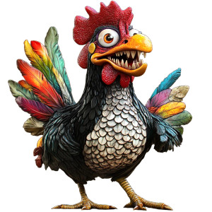 Rainbow-Legged Chicken Vinyl Car Decal Sticker – Waterproof & UV-Resistant 8"