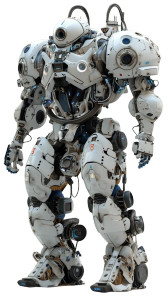 Futuristic Mecha Warrior Vinyl Car Decal Sticker – Waterproof & UV-Resistant 8"