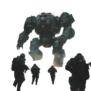 Robotic War Painting Vinyl Car Decal Sticker – Waterproof & UV-Resistant 8"