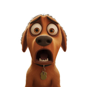 Worried Cartoon Dog Vinyl Car Decal Sticker – Waterproof & UV-Resistant 8"