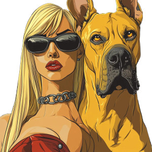 Lady With Great Dane Vinyl Car Decal Sticker – Waterproof & UV-Resistant 8"