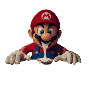 Mario Dripping Milk Vinyl Car Decal Sticker – Waterproof & UV-Resistant 8"