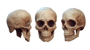 Stylized Skull Sculpt Vinyl Car Decal Sticker – Waterproof & UV-Resistant 8"