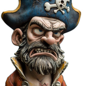 Angry Porcelain Pirate Vinyl Car Decal Sticker – Waterproof & UV-Resistant 8" Angry Porcelain Pirate Vinyl Car Decal Sticker – Waterproof & UV-Resistant 8"