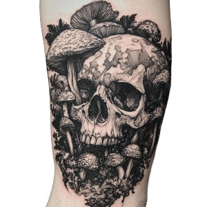 Skull Mushroom Tattoo Vinyl Car Decal Sticker – Waterproof & UV-Resistant 8" Skull Mushroom Tattoo Vinyl Car Decal Sticker – Waterproof & UV-Resistant 8"