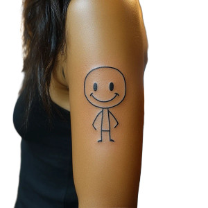 Minimalist Smiling Man Vinyl Car Decal Sticker – Waterproof & UV-Resistant 8"
