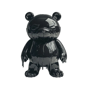 Black Bear Toy Vinyl Car Decal Sticker – Waterproof & UV-Resistant 8"