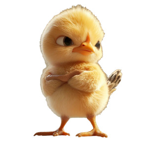 Muscular Baby Chick Vinyl Car Decal Sticker – Waterproof & UV-Resistant 8"