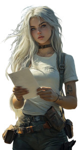 Post-Apocalyptic Girl Vinyl Car Decal Sticker – Waterproof & UV-Resistant 8"