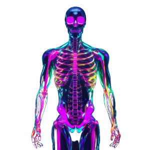 Cybernetic Fitness Skeleton Vinyl Car Decal Sticker – Waterproof & UV-Resistant 8"