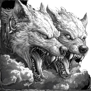 Cerberus Illustration Vinyl Car Decal Sticker – Waterproof & UV-Resistant 8"