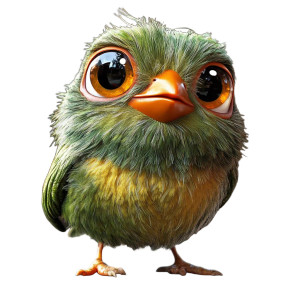 Cartoon-Eyed Bird Vinyl Car Decal Sticker – Waterproof & UV-Resistant 8"