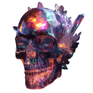 Crystal Skull Art Vinyl Car Decal Sticker – Waterproof & UV-Resistant 8"
