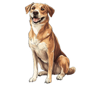 Caramel Cartoon Dog Vinyl Car Decal Sticker – Waterproof & UV-Resistant 8"