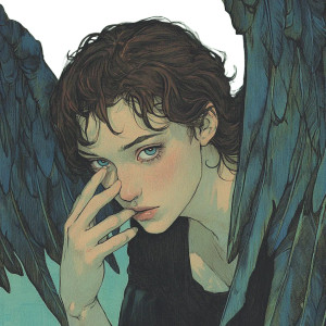 Androgynous Winged Portrait Vinyl Car Decal Sticker – Waterproof & UV-Resistant 8" Androgynous Winged Portrait Vinyl Car Decal Sticker – Waterproof & UV-Resistant 8"
