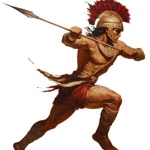 Minoan Warrior Charging Vinyl Car Decal Sticker – Waterproof & UV-Resistant 8"