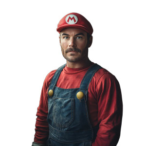 Super Mario Costume Vinyl Car Decal Sticker – Waterproof & UV-Resistant 8"