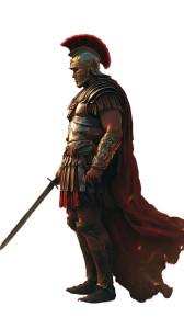 Roman Soldier Stands Vinyl Car Decal Sticker – Waterproof & UV-Resistant 8"