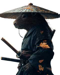 Samurai Capybara Warrior V2 Vinyl Car Decal Sticker – Waterproof & UV-Resistant 8"