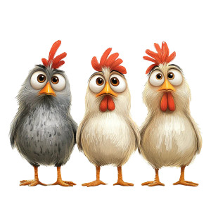 Disney Chickens Illustration Vinyl Car Decal Sticker – Waterproof & UV-Resistant 8"