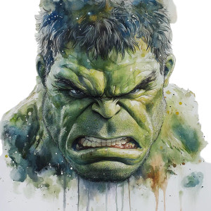 Hulk Watercolor Vinyl Car Decal Sticker – Waterproof & UV-Resistant 8"