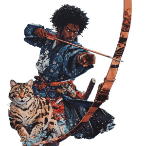 Afro Samurai At Sea Vinyl Car Decal Sticker – Waterproof & UV-Resistant 8" Afro Samurai At Sea Vinyl Car Decal Sticker – Waterproof & UV-Resistant 8"