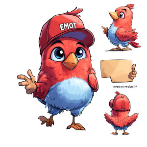 Red Bird Mascot Vinyl Car Decal Sticker – Waterproof & UV-Resistant 8"