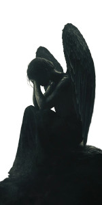 Sad Angel Praying Vinyl Car Decal Sticker – Waterproof & UV-Resistant 8"