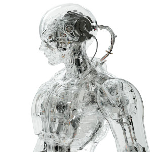 Glass Transparent Robot Vinyl Car Decal Sticker – Waterproof & UV-Resistant 8"