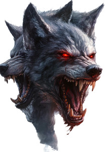 Evil Three-Headed Wolf Vinyl Car Decal Sticker – Waterproof & UV-Resistant 8"