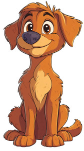 Cartoon Dog Illustration V2 Vinyl Car Decal Sticker – Waterproof & UV-Resistant 8"