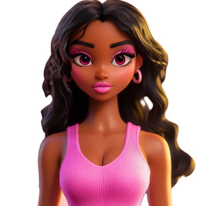 Pink Bratz Doll V2 Vinyl Car Decal Sticker – Waterproof & UV-Resistant 8"