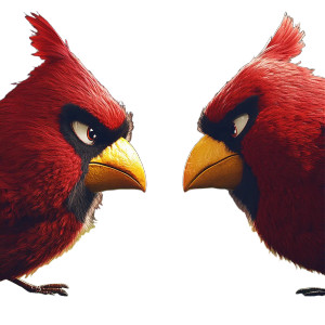 Red Cardinal Mascots Vinyl Car Decal Sticker – Waterproof & UV-Resistant 8"