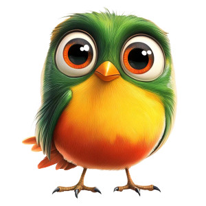 Colorful Cartoon Bird V2 Vinyl Car Decal Sticker – Waterproof & UV-Resistant 8"