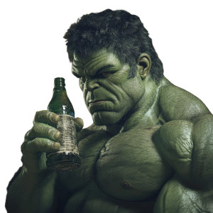 Hulk Holding Bottle Vinyl Car Decal Sticker – Waterproof & UV-Resistant 8"