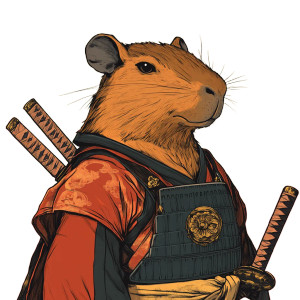 Samurai Capybara V3 Vinyl Car Decal Sticker – Waterproof & UV-Resistant 8"